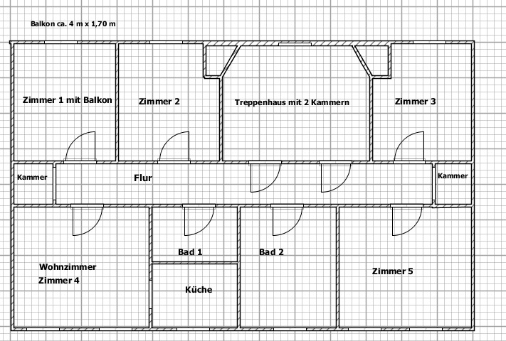 Grundriss der zusammengelegten Wohnung